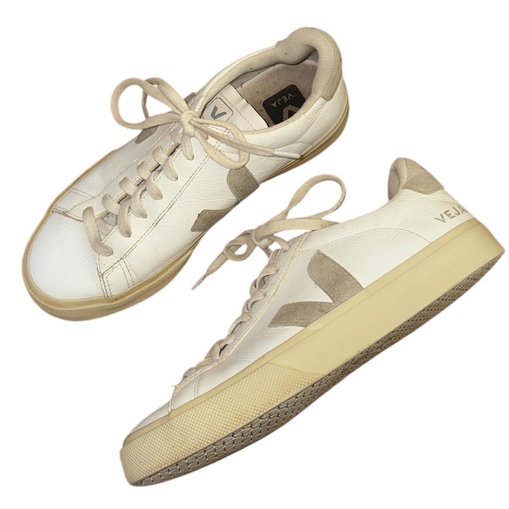 Veja Campo Sneakers in White Leather / Natural Suede - 8 - Picture 7 of 16